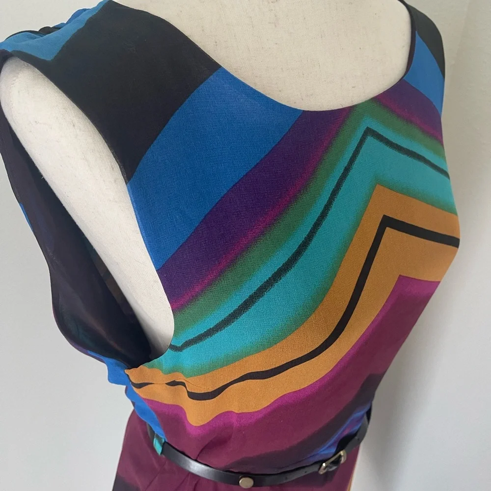 Multicolor Chevron Pattern Dress - Picture 4 of 7